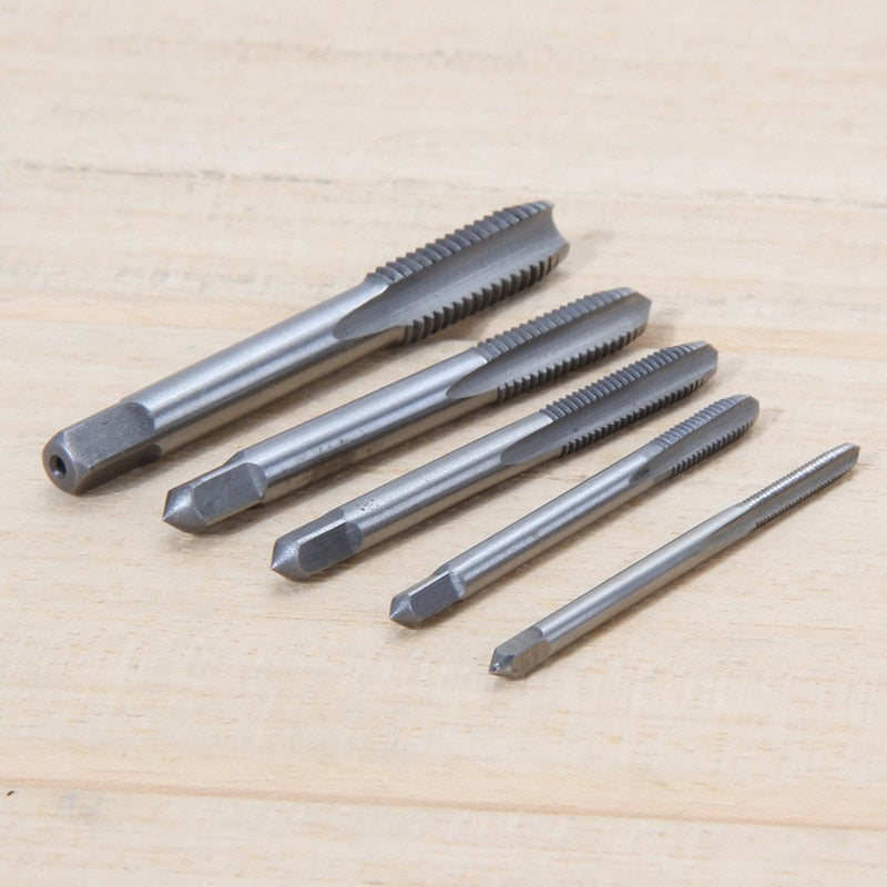 5pcs Hss Machine Screw Thread Metric Plug Tap Screw Taps 3mm 4mm 5mm 6mm 8mm M3-M8 Set Kit Screw Thread Tap Drill M3 M4 M5 M6 M8
