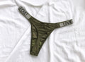 Women&#39;s Panties Thong Low Waist Sexy Secret Letter Rhinestone G-string Lingerie Brief Seamless Panties for Women Lace Underwear