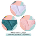 FINETOO Women&#39;s Cotton Panties 3Pcs Soft Striped Women Underpants Solid Girls Briefs Sexy Female Lingerie M-XL Comfort Underwear