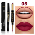 2 IN 1  Lip Liner Waterproof Matte Lipstick Pencil Contour Tint Sexy Red Matte Long Lasting Moisturizer Lipliner Cosmetics TSLM1