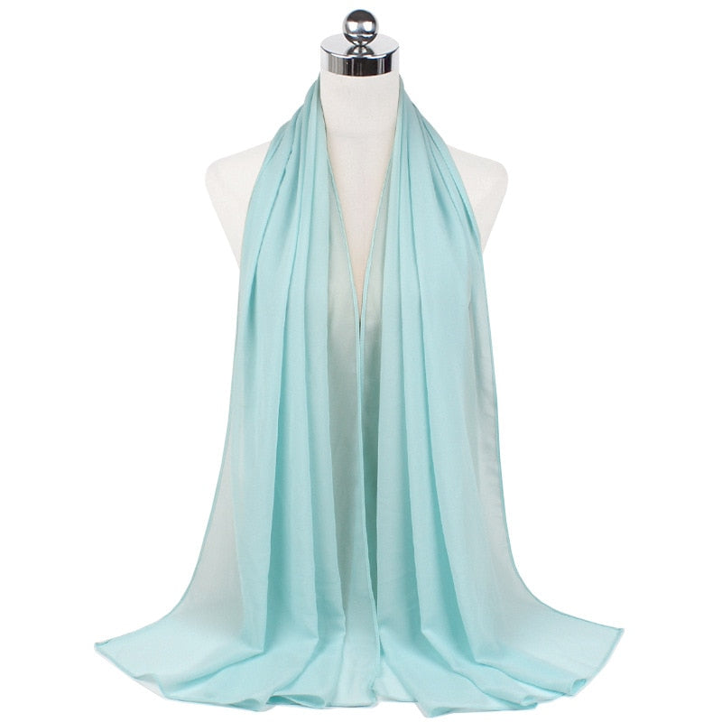 72*175cm Hijab Chiffon 2021 Maxi Big Size Scarf For Muslim Women Headscarf Ladies Headwraps Pashmina Hijab Muslim Fashion Islam