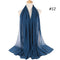 Muslim Bubble Chiffon Hijab Scarf Women Solid Color Soft Long Shawls and Wraps Georgette Head Scarves Ladies Hijabs