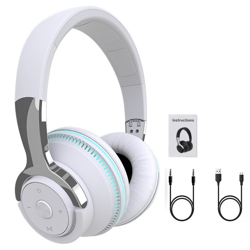 Headsets Gamer Headphones Blutooth Surround Sound Stereo Wireless Earphone USB With MicroPhone Colourful Light PC Laptop Headset