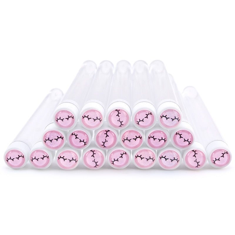 20pc Reusable Eyebrow Brush Tube Leopard Serpentine Diamond Flask Mascara Wand Dust-proof Eyelash Extension Supplies Makeup Tool