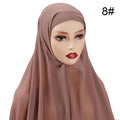 Muslim Chiffon Scarf For Women Fashion Veil Instant Hijab Wrap Headscarf Islam Solid Color Cap Musulman Wrap Scarves 25 Colors