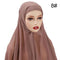 Muslim Chiffon Scarf For Women Fashion Veil Instant Hijab Wrap Headscarf Islam Solid Color Cap Musulman Wrap Scarves 25 Colors