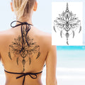 Sexy Flower Temporary Tattoos For Women Body Art Painting Arm Legs Tattoos Sticker Realistic Fake Black Rose Waterproof Tattoos