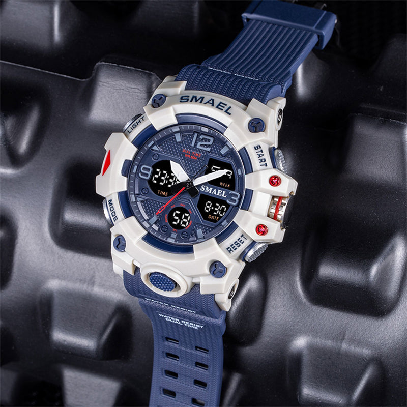 Sport Watch Military Watch For Men Alarm Clock Stopwatch LED Digital Back Light Dual Time Display 8008 Men&
