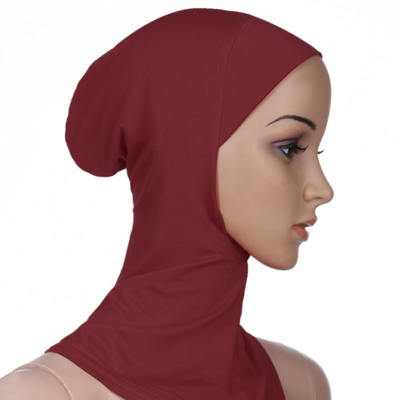 New Fashion Muslim Underscarf Women Veil Hijab Islamic Soft Cotton Solid Color Elastic Comfortable Breathable Casual Turbans