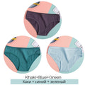 FINETOO Women&#39;s Cotton Panties 3Pcs Soft Striped Women Underpants Solid Girls Briefs Sexy Female Lingerie M-XL Comfort Underwear