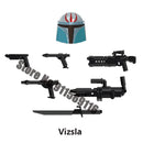 Mandalorian Building Blocks Jango Boba Fett Grogu Baby Yoda Pre Vizsla Bo-Katan Din Djarin Sabine Wren Brick Figure Toy
