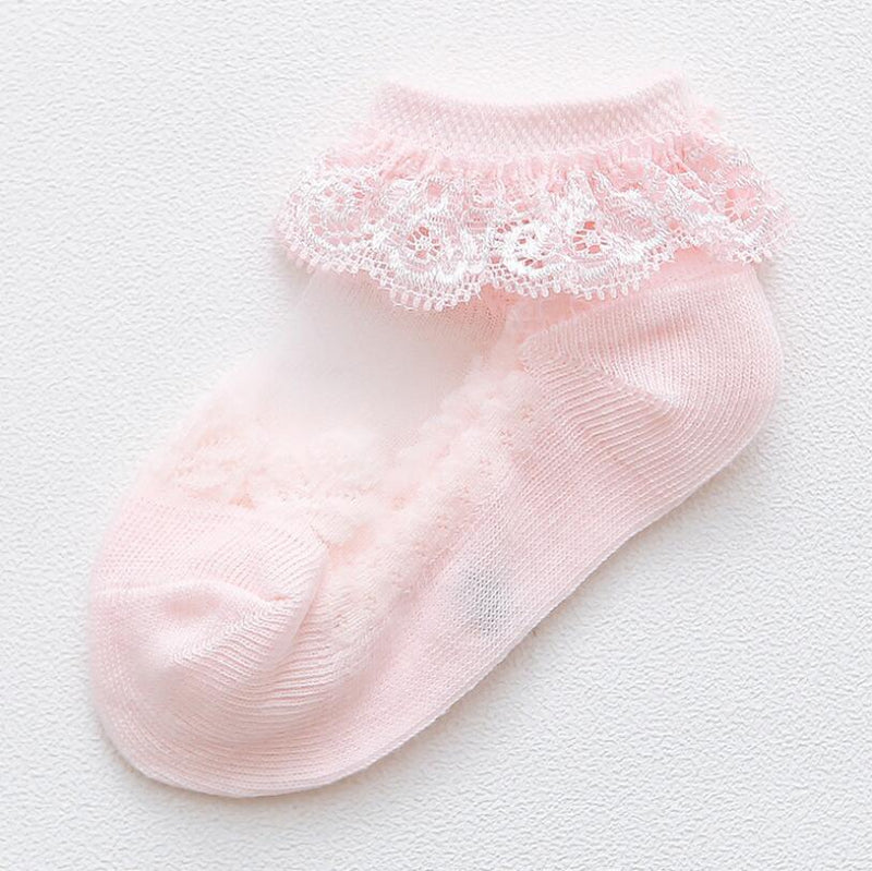 Cute Lace Flower Mesh Summer Newborn Baby Socks Cotton Baby Girl Socks See Through Anti Slip Socks Calcetines Skarpetki Sokke