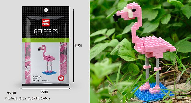Mini Building Blocks 3D Animal  Diamond Model Micro Bricks Dog Cat Bird Moose Wolf Panda Macaw Toys For Children Birthday Gifts