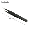 1PC Stainless Steel Straight and Curved Eyelashes Tweezers Eyelash Extension Tweezers Makeup Tools for False Eyelashes