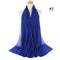 Muslim Bubble Chiffon Hijab Scarf Women Solid Color Soft Long Shawls and Wraps Georgette Head Scarves Ladies Hijabs