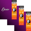 Elixir Acoustic Guitar Strings Set Phosphor Bronze Strings Bright Tone Anti-Rust Nanoweb 11002 11027 11052 16002 16027 16052