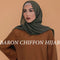 Muslim Bubble Chiffon Hijab Scarf Women Solid Color Soft Long Shawls and Wraps Georgette Head Scarves Ladies Hijabs