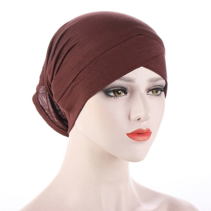 2022 Women Solid color Under Scarf Cap turban femme musulman Ready to wear hijab cap female headscarf bonnet muslim inner hijabs