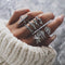 30 Styles Trendy Boho Midi Knuckle Ring Set For Women Crystal Geometric Finger Rings Fashion Bohemian Jewelry