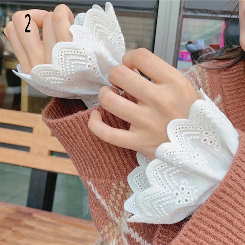 New Fake sleeves autumn winter wild sweater decorative sleeves pleated wrist Pleated organ fake sleeves universal fake cuff