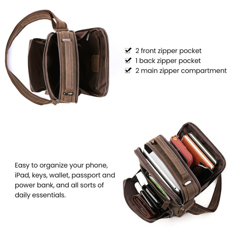 JOYIR New Genuine Leather Men Vintage Handbags Small Flap Men&