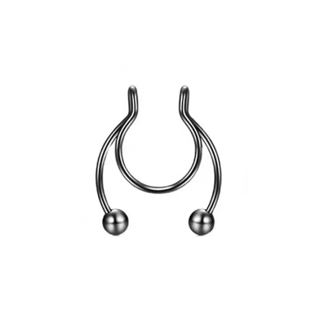 2021 Fake Piercing Nose Ring Alloy Nose Piercing Hoop Septum Rings For Women Fashion Body Jewelry Gifts Magnetic Fake Piercing