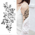 tattoo sticker women flower rose peony black tatouage temporaire femme temporary sleeve tattoo waterproof sexy body art fashion