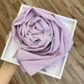 Wome&#39;s Scarves Malaysian Muslim Hijabs Wraps Pearl Chiffon Plain Solid Color Arab Modest Headscarf Rectangle Long Shawl 175x70cm