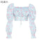 KLALIEN Spring Summer Fashion Elegant French Romantic Floral Puff Sleeve Square Collar Women Blouses New White Chiffon Shirt