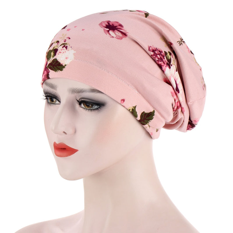 2021 New Elastic Fashion Turban Hat Solid Color Women Warm Winter Headscarf Bonnet Inner Hijabs Cap Muslim Hijab femme Wrap Head