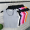 Sexy Women Round Neck Pure Color Crop Tops Patchwork  Sleeveless Camisole Tank Tops Fashion Ladies Slim Vest Tee Top T-shirt Hot