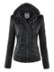 Gothic Faux Leather Jacket Women 2019 Hoodies Winter Autumn Motorcycle Jacket Black Outerwear Faux Leather PU Basic Jacket Coat