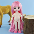 Adollya 16cm BJD Doll Nude Body Ball Jointed Swivel Doll 3D Eyes 13 Moveable Joints Body Make-up Princess 1/12 BJD Dolls