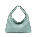 SC Brand New Vegan Leather Hobo Bag Handmade Woven Casual Female Handbag Big Capacity Patchwork Zipper Women Shoulder Bags