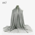 180X95CM Women Classic Muslim Crinkle Hijab Scarf Soft Cotton Head Scarves Turban Shawls Wraps Islamic Headband Femme Musulman