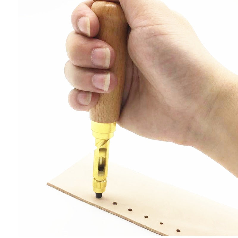 Automatic Belts Punch Replaceable Mute Rotary Punching Punchers Leather Punch Watch Craft Tool Hole Punch Screw Drill Tip Die