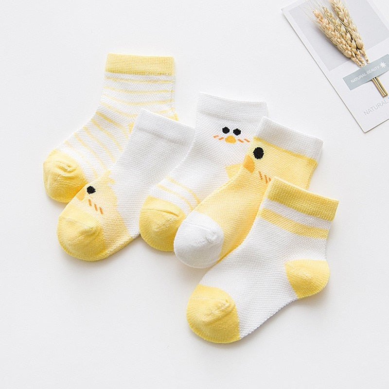 5Pairs/lot 0-3Y Infant Baby Socks Baby Socks for Boys Girls Cotton Mesh Newborn Toddler First Walkers Baby Clothes Accessories