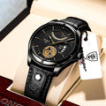 Swiss Brand POEDAGAR Men Watch Fashion Top Luxury Sport Men&#39;s Wristwatch Waterproof Luminous Leather Date Quartz Watches Man Box