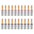 20pcs/10pairs Nakamichi BANANA PLUGS 24K Gold-plated 4MM Banana Connector with Screw Lock For Audio Jack Speaker Plugs Black&amp;Red