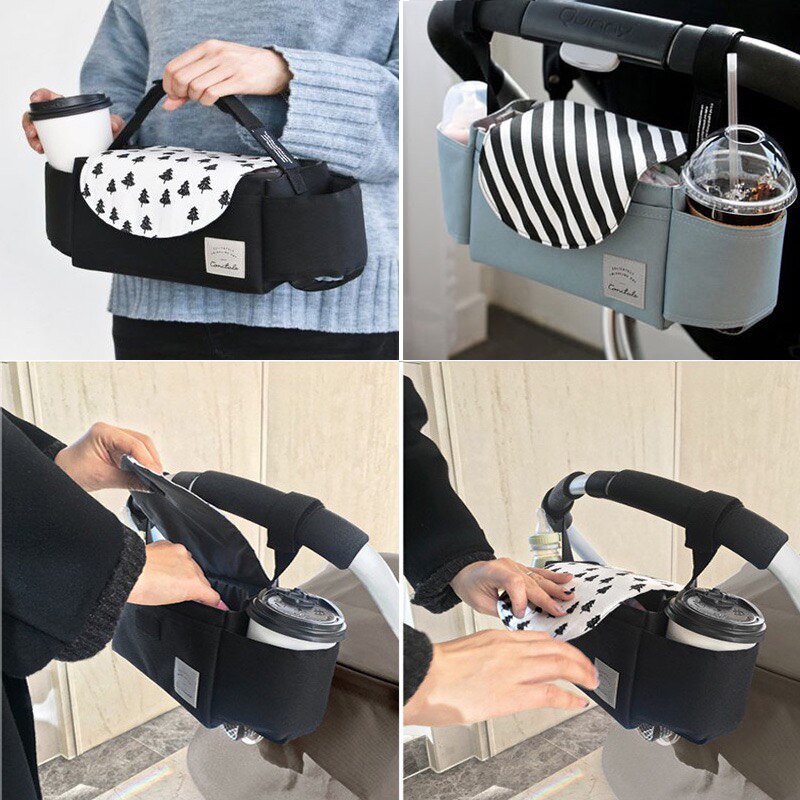 Stroller Bag Pram Stroller Organizer Baby Stroller Accessories Stroller Cup Holder Cover Baby Bag Organizer Travel Accessories