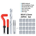 XCAN Thread Repair Tool 25pcs M3/M4/M5/M6/M7/M8/M10/M12/14 for Restoring Damaged Thread Spanner Wrench Twist Drill Bit Hand Tool