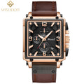 100%Original WISHDOIT Watch for Men&#39;s TOP Brand Waterproof Sports Chronograph Square 2021New Fashion Luxury Leather Wristwatches
