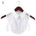 Fashion White Black Lace Fake Collar Blouse Vintage Detachable Shirt False Collar Lapel Blouse Top Women Clothes Accessories