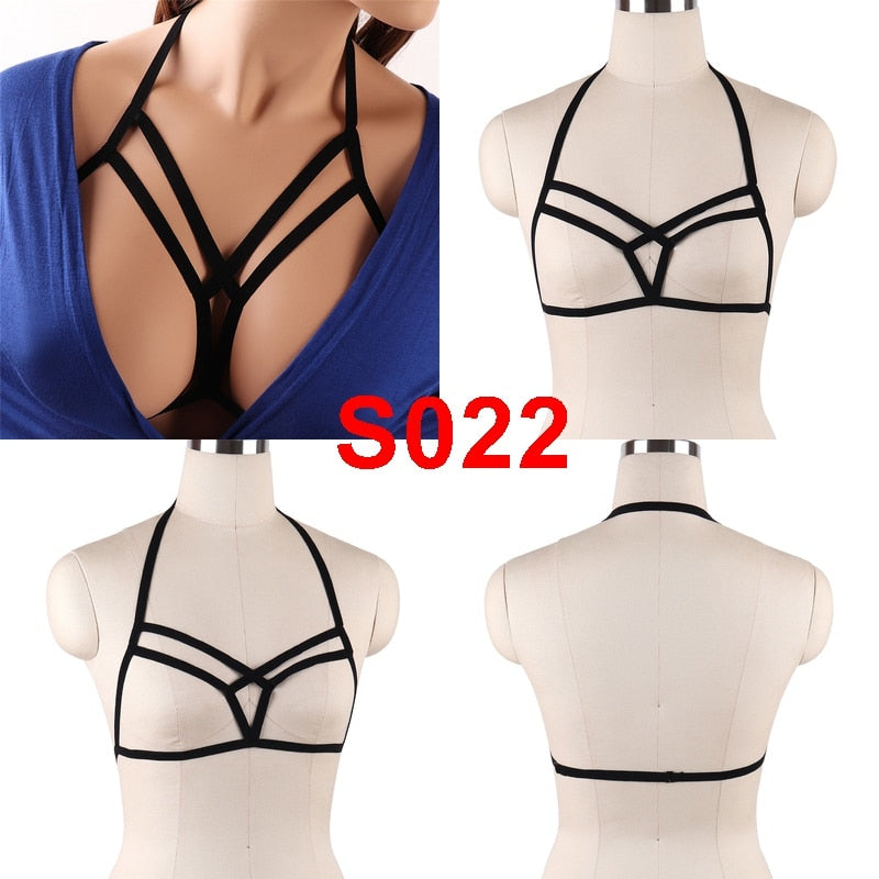 Pentagram Harness For Women Cheapest Garter Belt Erotic Goth Accessories Bondage Cupless Bra Festival Clothes Rave Sexy Lingerie