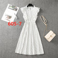 Summer New 2021 Women&#39;s Elegant Sundress Slim Sleeveless Woman Sundress Ruffles Knee Length Clothes Red Beach Party Dresses For
