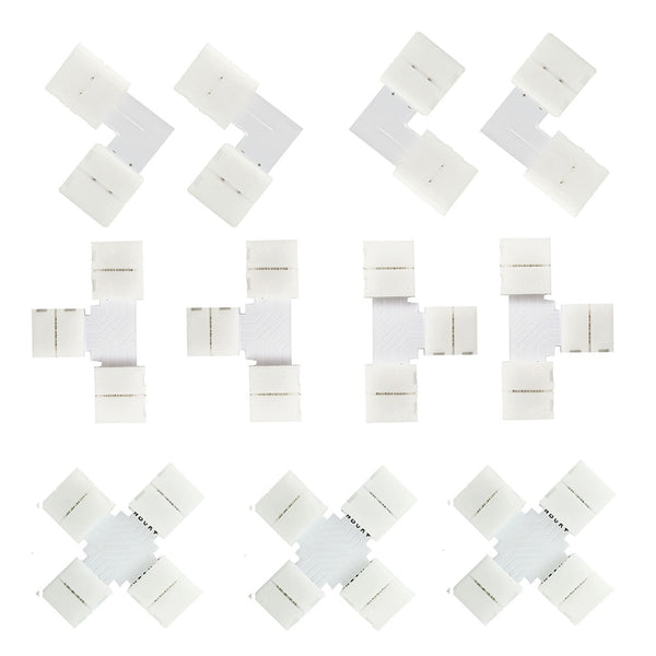 LED Strip Solderless Accessories 2/3/4/5PIN T/L/X Type Corner Connector 10mm Wide, Suitable For WS2812B WS2811 RGB RGBW  RGBWW