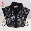 Fashion White Black Lace Fake Collar Blouse Vintage Detachable Shirt False Collar Lapel Blouse Top Women Clothes Accessories