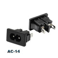 IEC320 C14 Electrical AC Socket 3 pin red LED 250V Rocker Switch 10A fuse female male inlet plug connector 2 pin socket mount