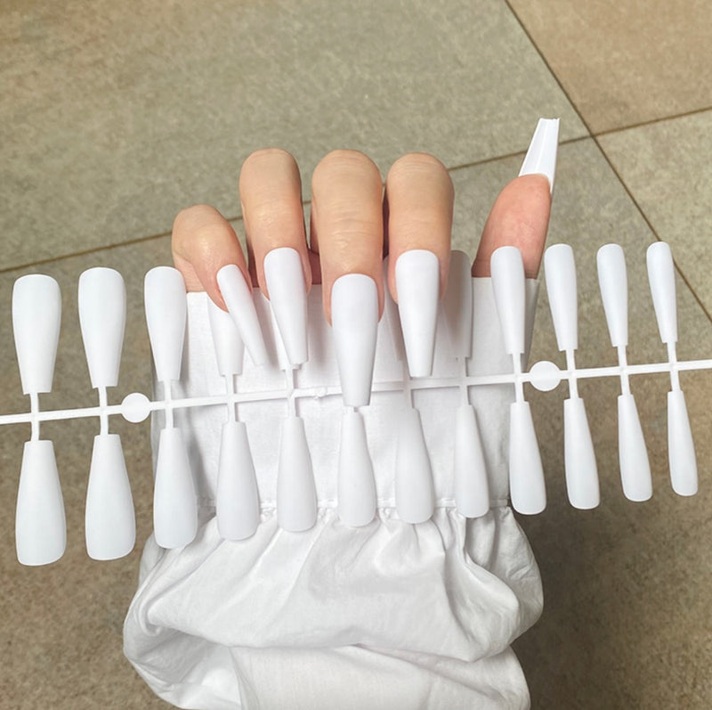 24Tips/Set Matte Super Long Coffin False Nail Artificial Fingernails Fake Nails Nail Beauty Finger Manicure Free Shipping Items