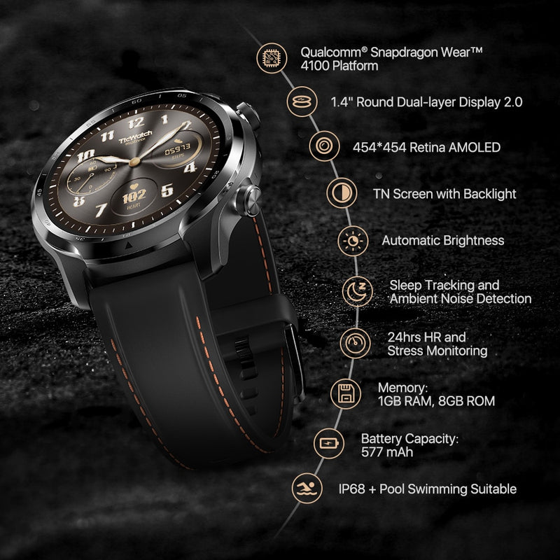 TicWatch Pro 3 GPS Wear OS Smartwatch Men&